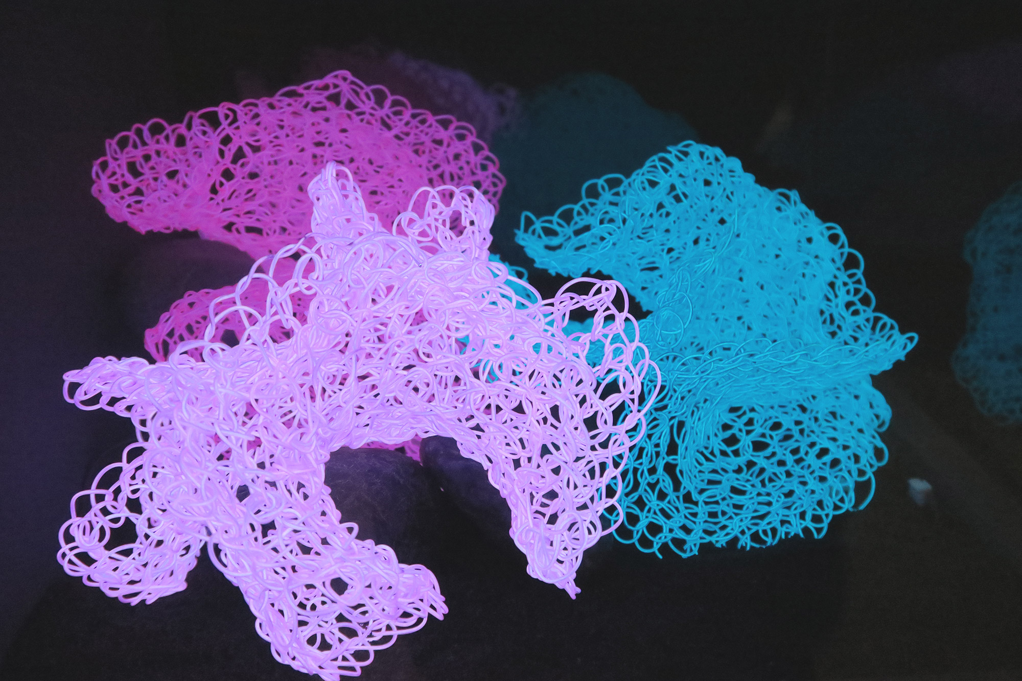 Electroluminescent wire corals