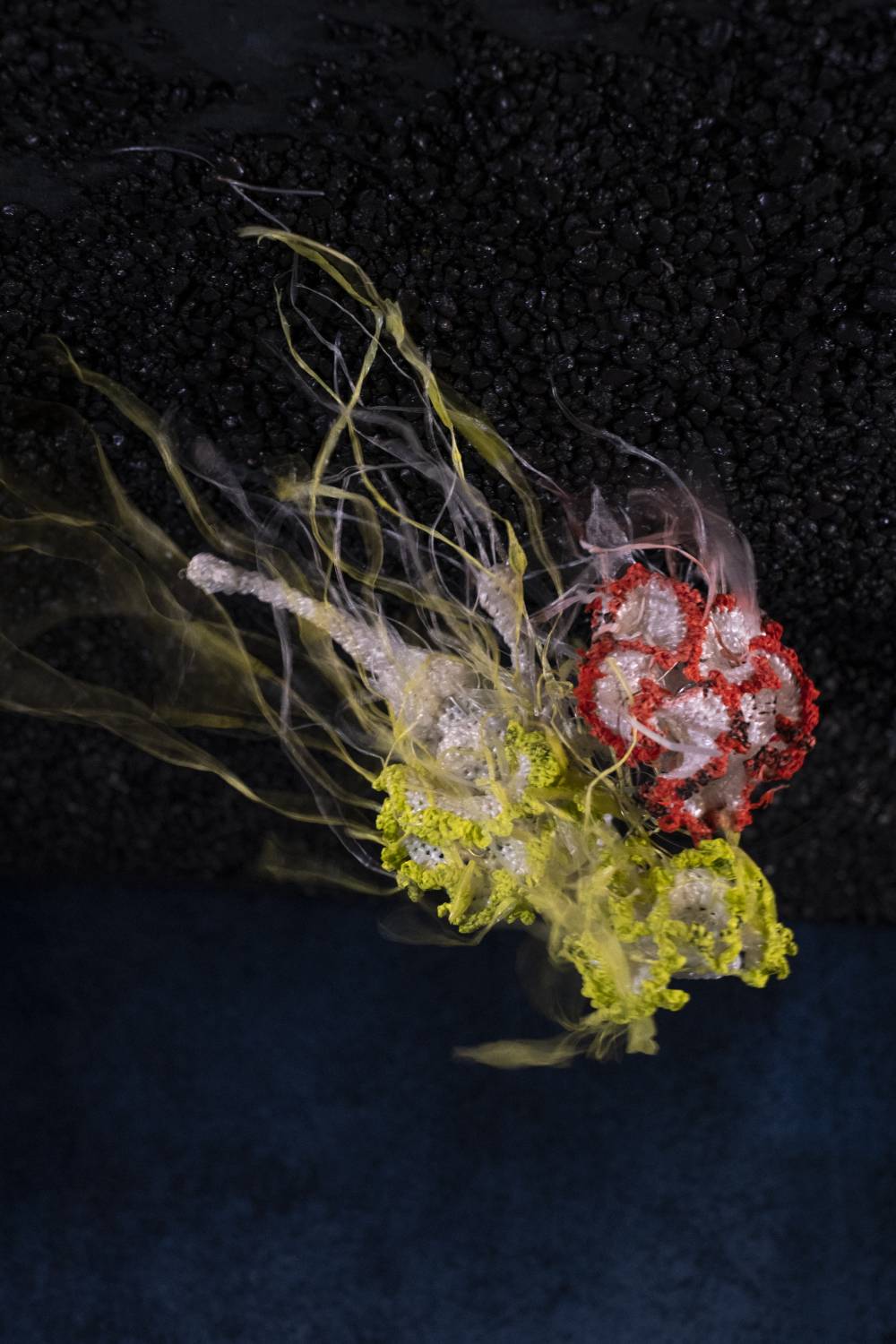 Crochet jellyfish made of plastic bags