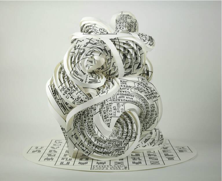 curved origami sculpture